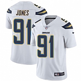 Nike Men & Women & Youth Chargers 91 Justin Jones White NFL Vapor Untouchable Limited Jersey,baseball caps,new era cap wholesale,wholesale hats